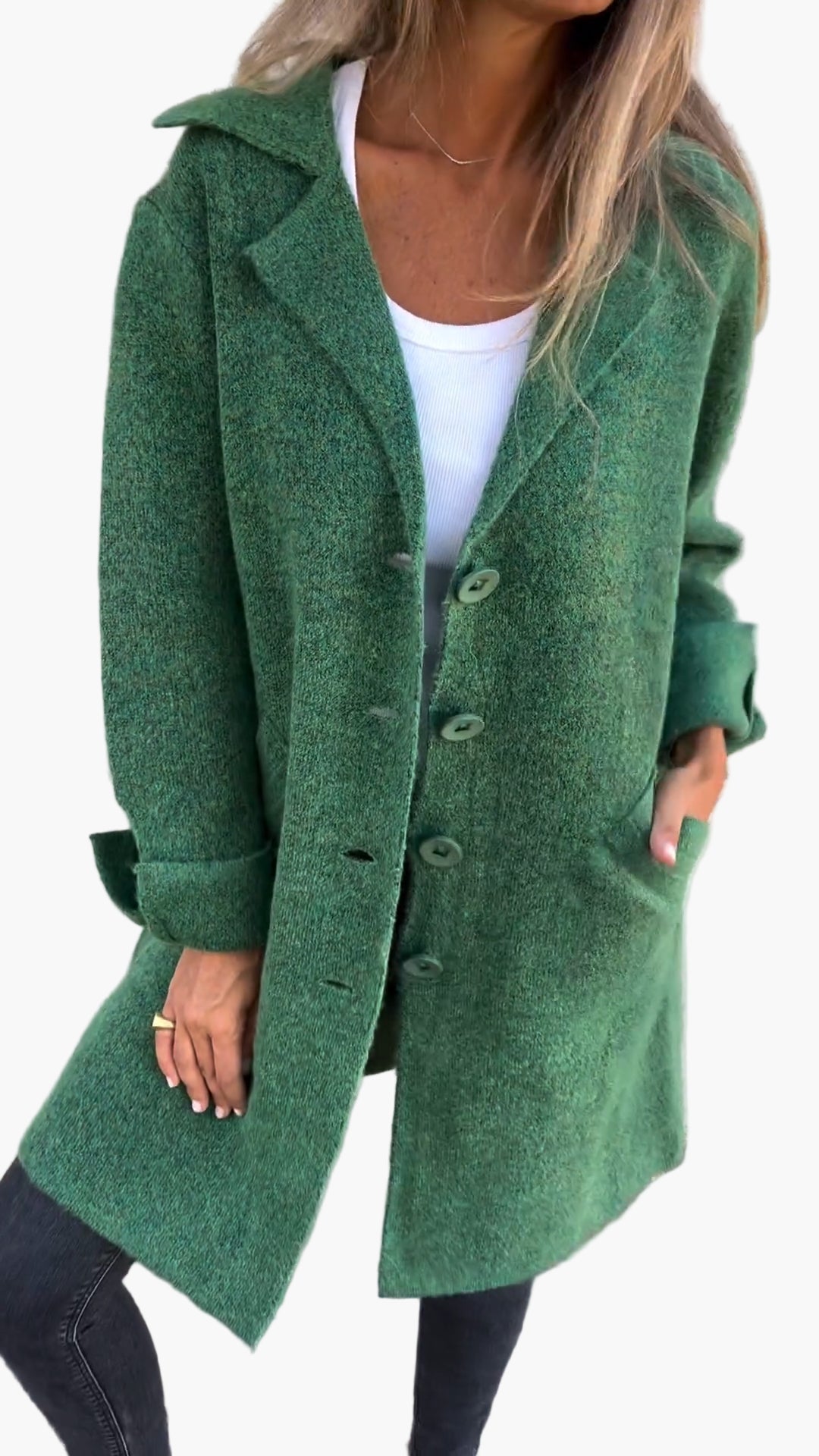 Damen Mantel Relaxed Fit mit Knöpfen Modern