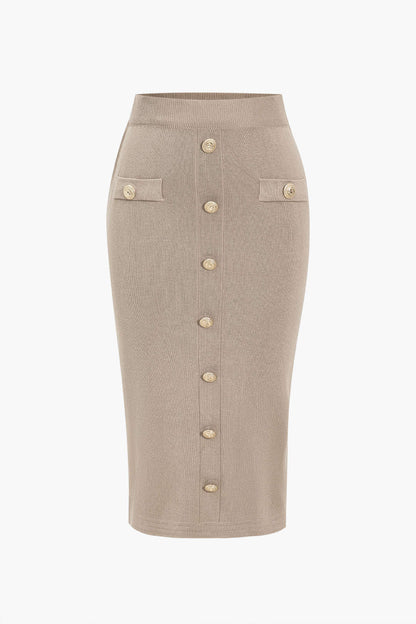 Strick-Set Damen Cardigan Bleistiftrock Lang