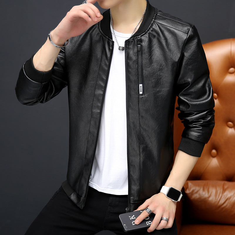 Herren Lederjacke Modern mit Taschen Schwarz Bikerstil - BerlinGlamour