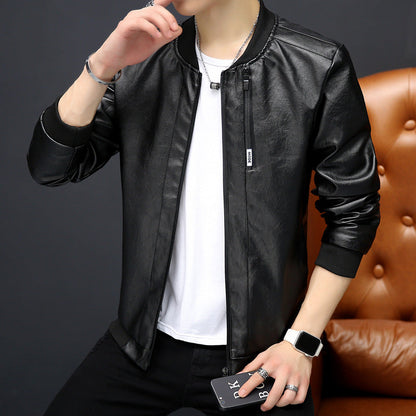 Herren Lederjacke Modern mit Taschen Schwarz Bikerstil - BerlinGlamour