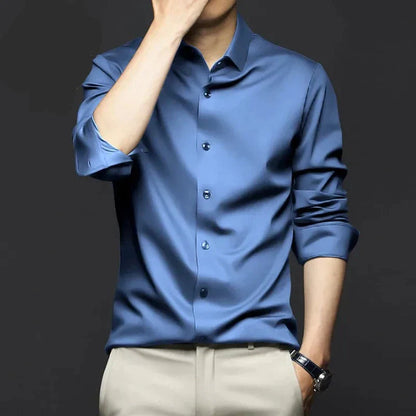 Herren Seidenhemd Elegantes Vielseitiges Sommerhemd