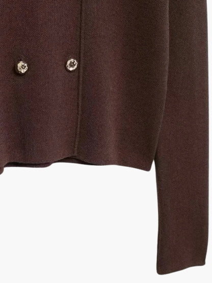 Strick-Cardigan Doppelreihig Damen Warm