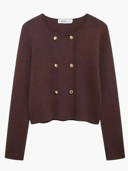 Strick-Cardigan Doppelreihig Damen Warm