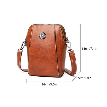 Leder Umhängetasche Elegante Damenhandtasche Schwarz