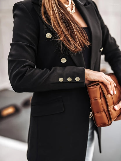 Damen Blazer Bürojacke Doppelknopf Modern