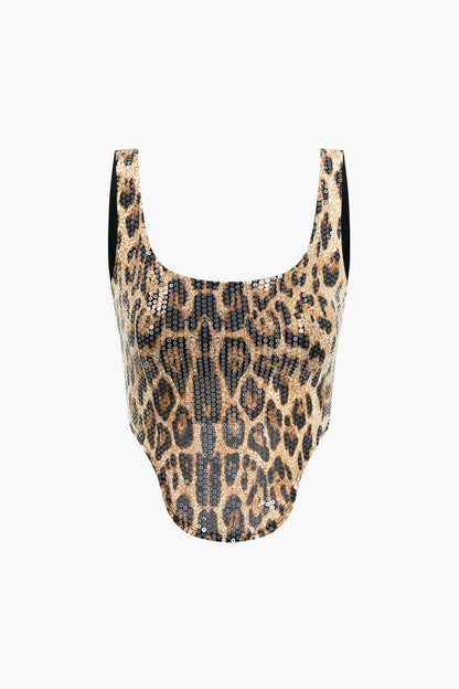 Leoprint Top und Minirock Set Damen Selbstbewusstes Outfit