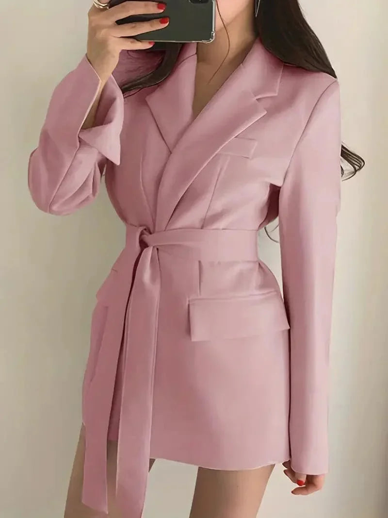 BerlinGlamour | Blazer Kleid Taillierte Passform Mini Länge
