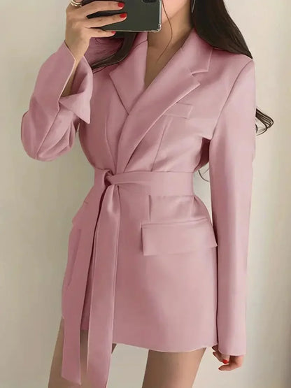 BerlinGlamour | Blazer Kleid Taillierte Passform Mini Länge