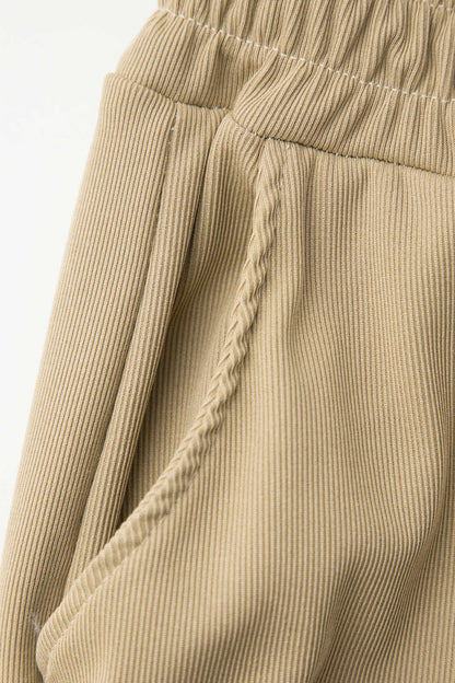 Elegantes Damen Zweiteiler Set Asymmetrisch mit Weiten Hosen