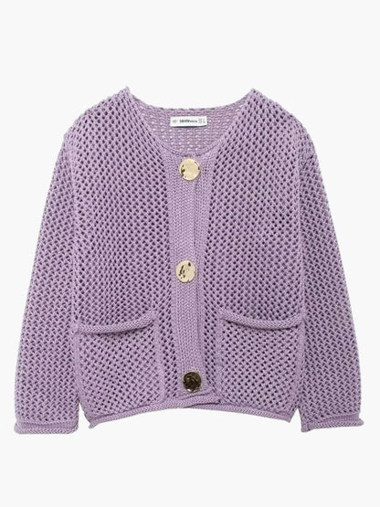 Grobstrick Strickjacke Frauen Oversized