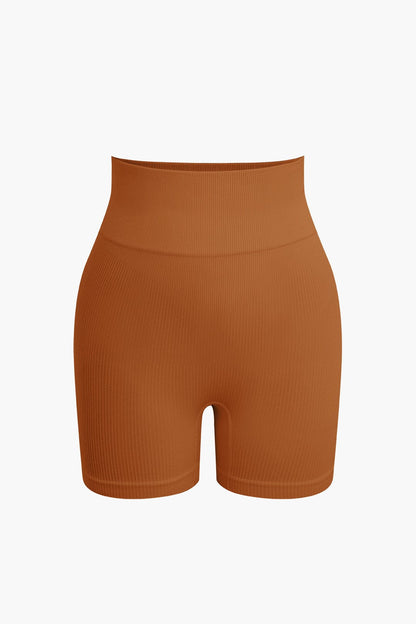 Sport-Set Damen Nahtlos Crop-Top Yoga-Shorts