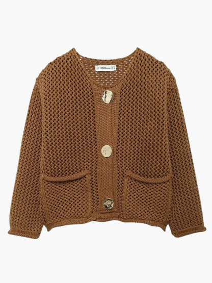 Grobstrick Strickjacke Frauen Oversized