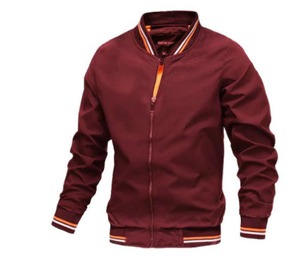 Herren Bomberjacke Stylisch Leder Schwarz