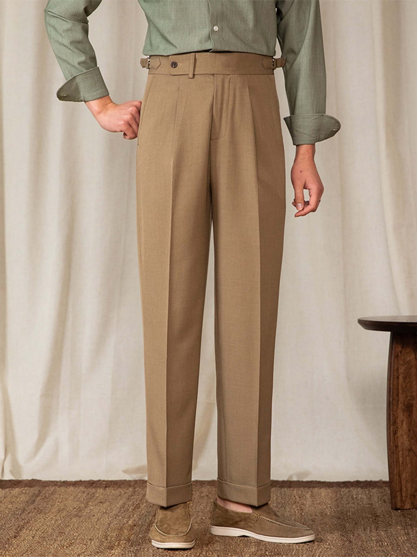 Herren Hose Lässig Oldschool Style Hochgeschnitten