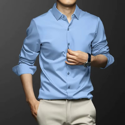 Herren Seidenhemd Elegantes Vielseitiges Sommerhemd