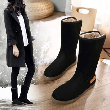 Wasserdichte Stiefel Damen Pelzfell Schnee Stiefel Warm