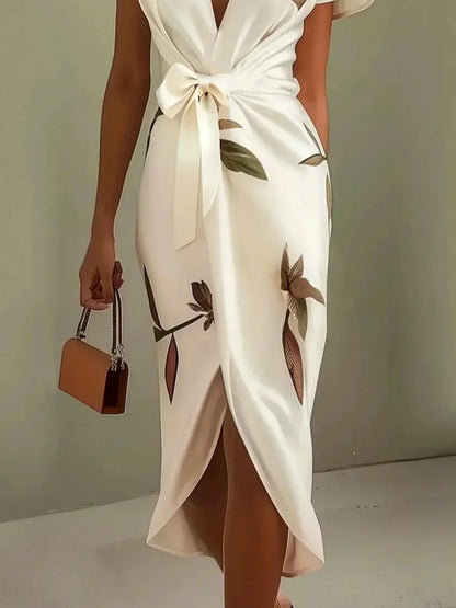 Elegantes Wickelkleid Damen Schlicht Modern