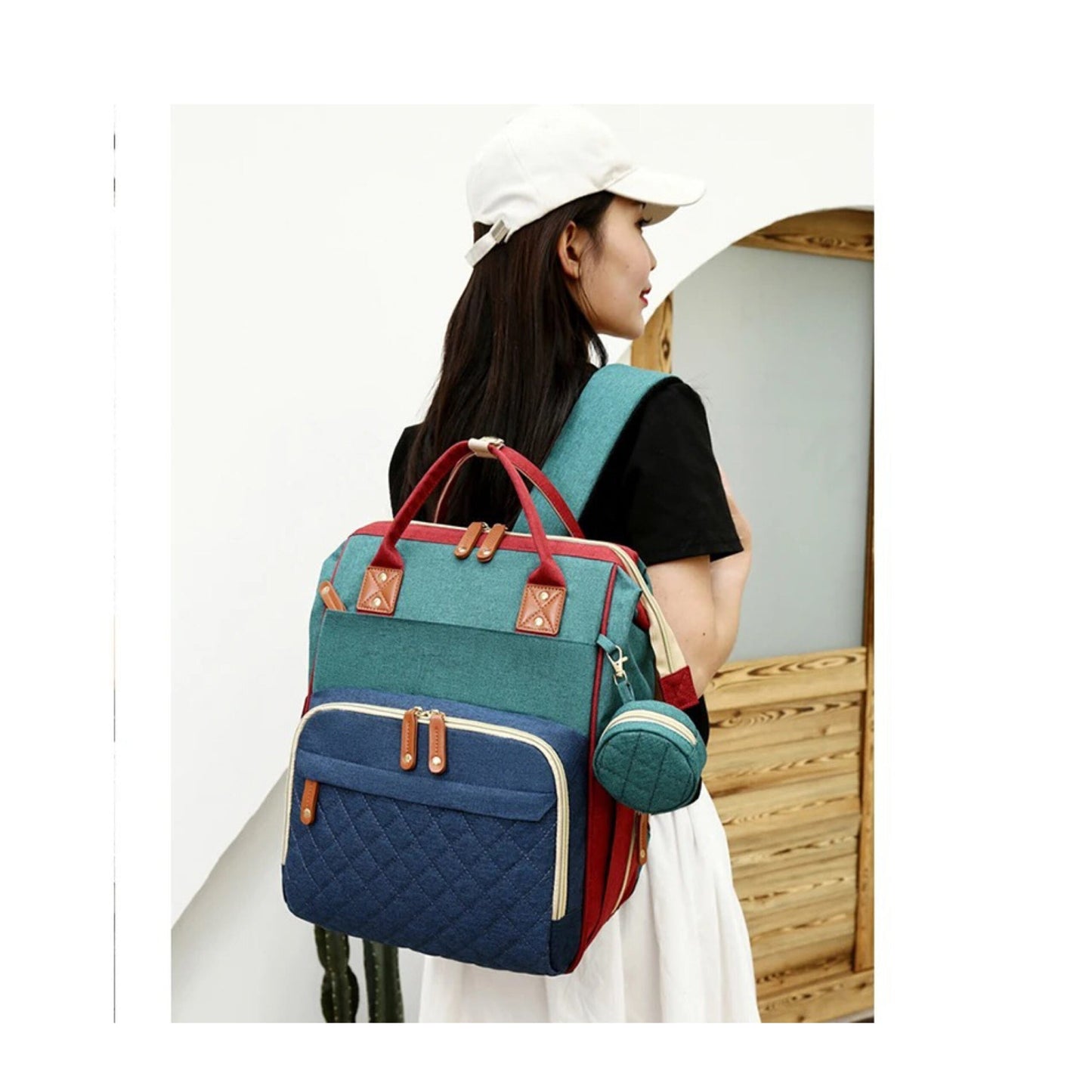 Praktischer 2in1 Babyrucksack mit Wickelbett