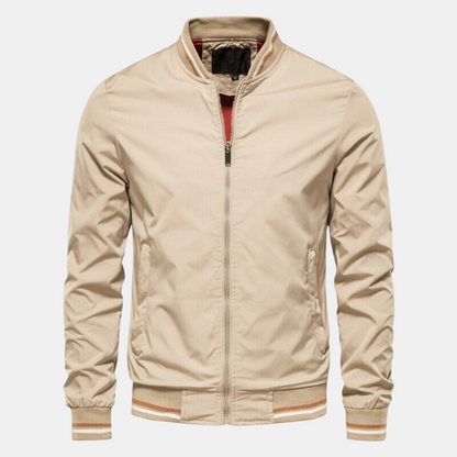 Herren Bomberjacke Leder Schwarz