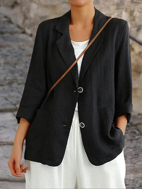 Leinenjacke Damen Sommer Locker Leicht