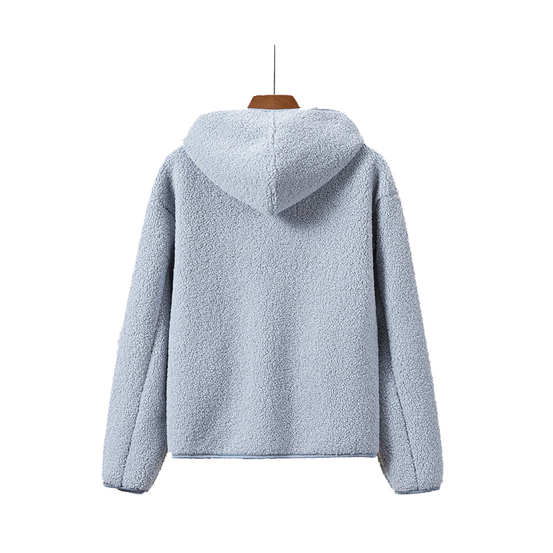 Kapuzenjacke Sherpa Fleece Warm mit Reißverschluss - BerlinGlamour