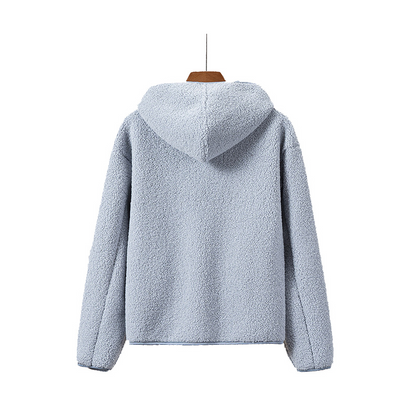 Kapuzenjacke Sherpa Fleece Warm mit Reißverschluss - BerlinGlamour