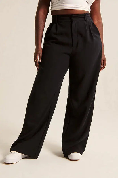Weite Damen Hose High Waist Elegant Bequem