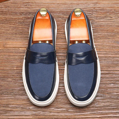 Herren Lederschuhe Casual Slip-on Schwarz Elegante Schuhe