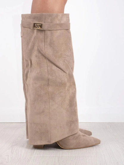 Damenstiefel Suede Elegant Gold