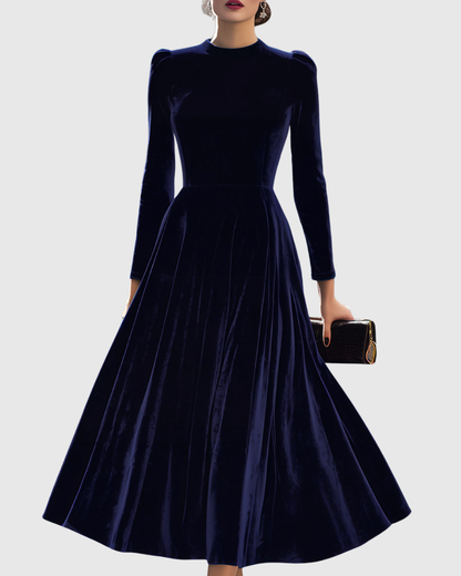 Samt Midikleid Elegant Damenkleid Partykleid - BerlinGlamour