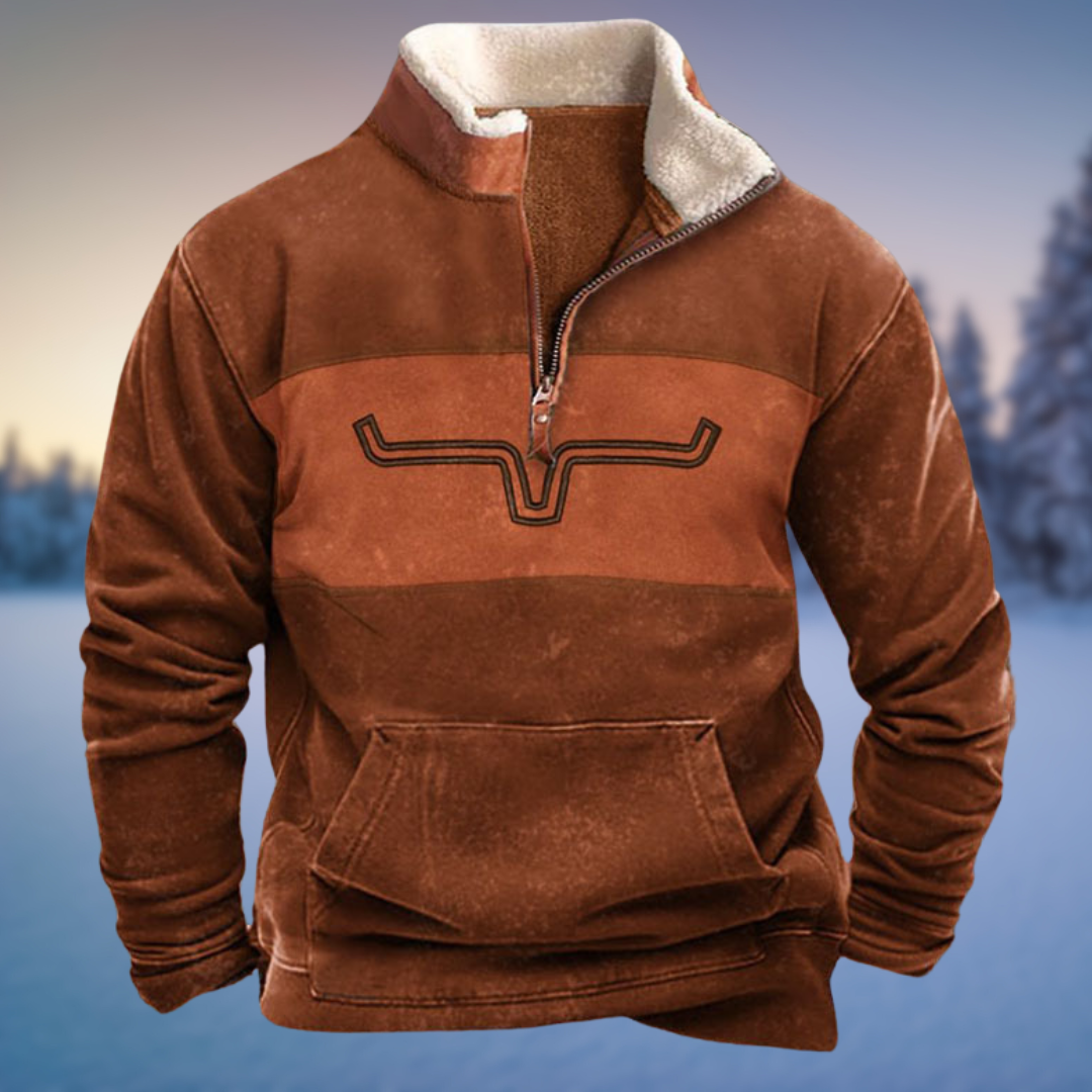 Herren Winterpullover Lässig Halb-Reißverschluss Modern
