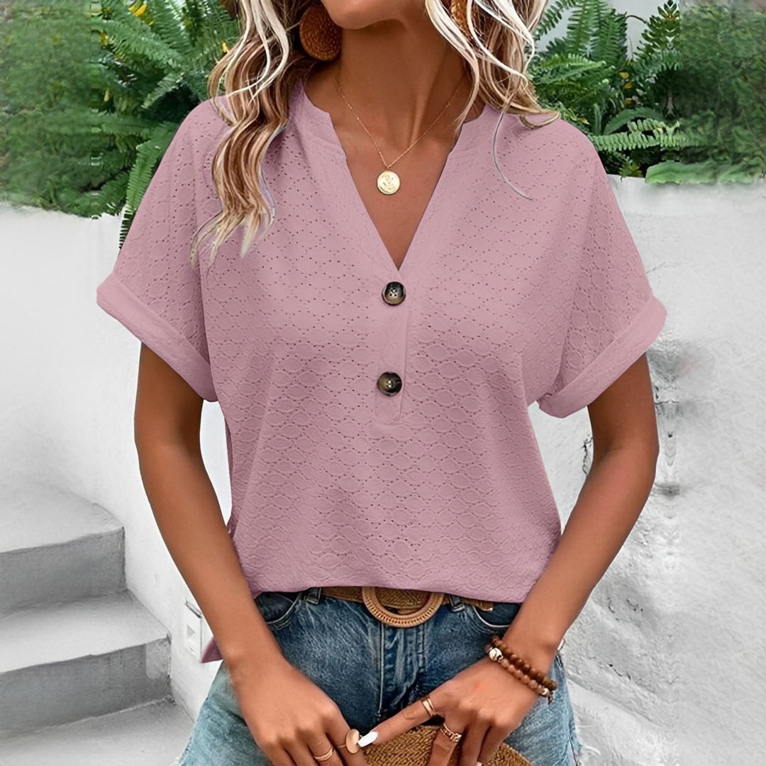 Elegante Damenbluse Modern mit V-Ausschnitt