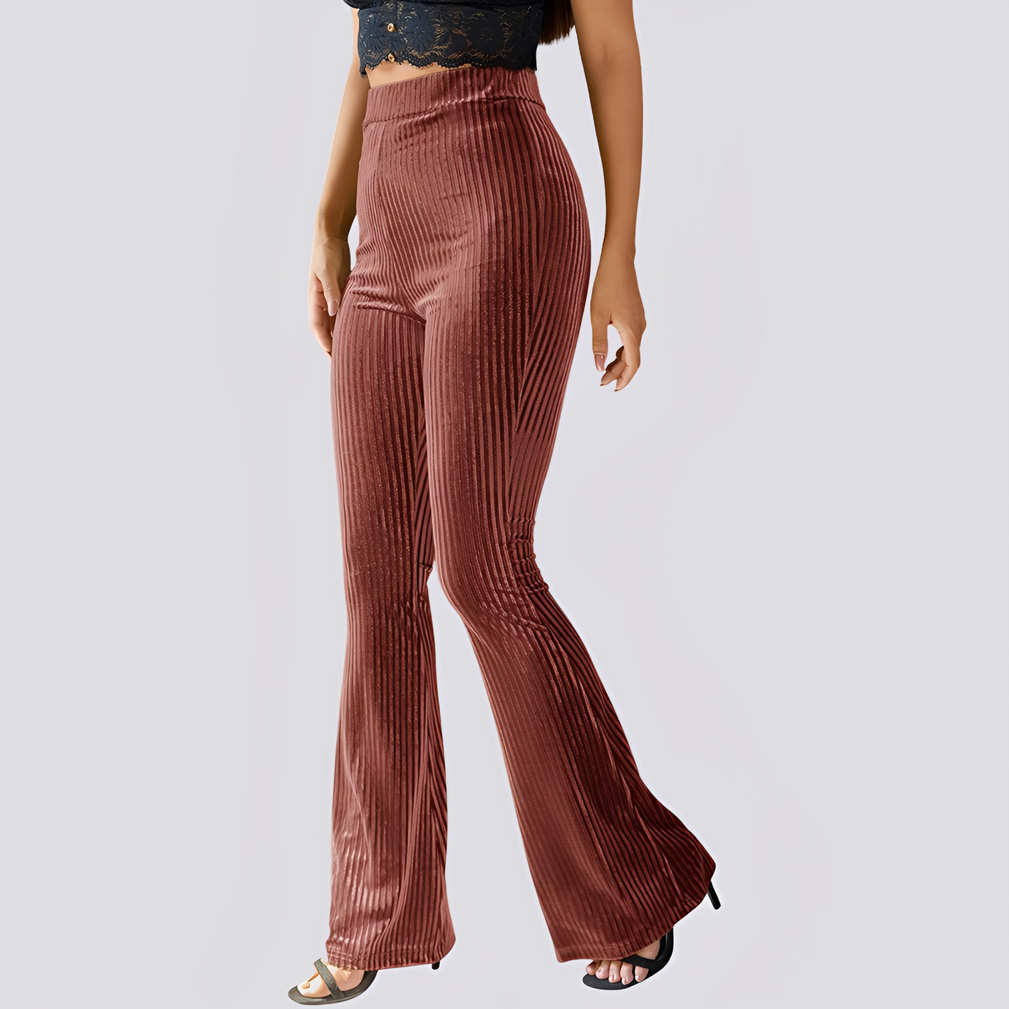 Cordhose Damen Lässig Bequem Schwarz