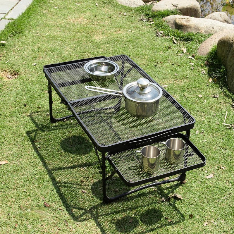 Kompakter BBQ Campingtisch Tragbar Faltbar