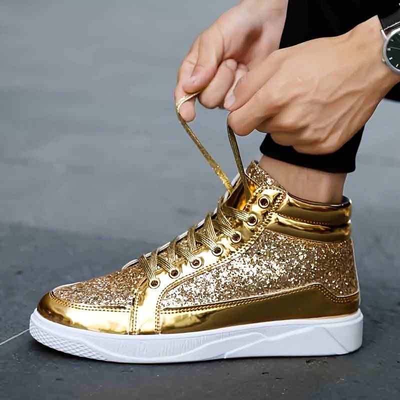 Herren Basket Schuhe Glänzend Metallic Effekt