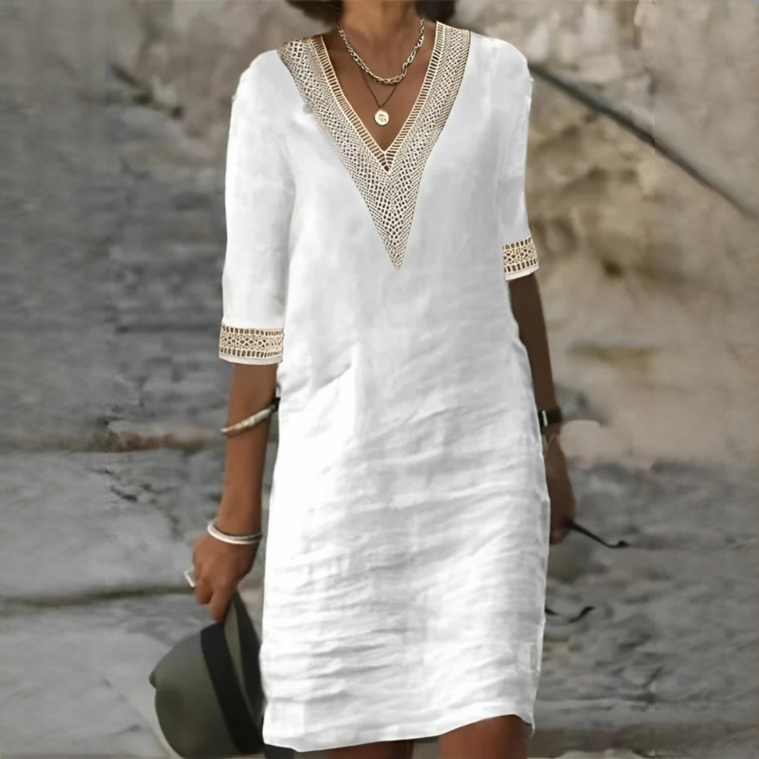 Sommerkleid Damen Elegant V-Ausschnitt Kurz - BerlinGlamour