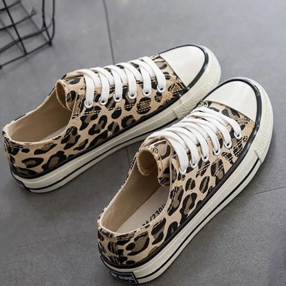 Damen Sneaker Leopard Muster Trendy Schuhe