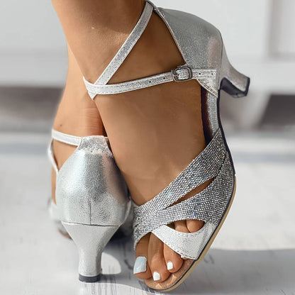 Pailletten-Sandalen Elegantes Damen-Schuh Glitzer