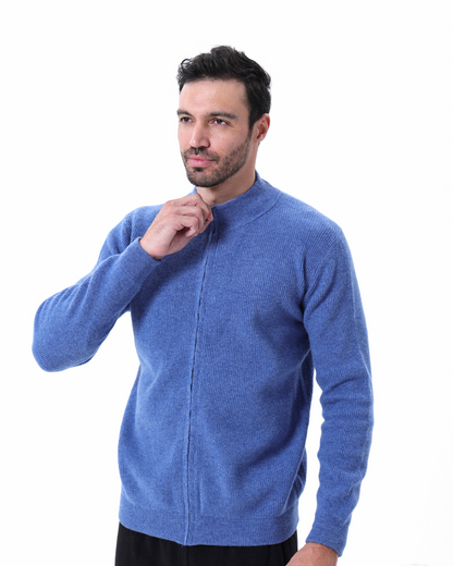 Herren Strickjacke Kaschmir Rippenstrick Modern