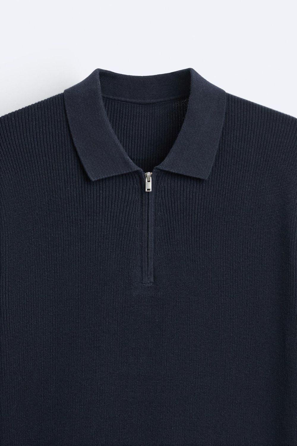 Strickpolo Herren Reißverschluss Elegantes Design