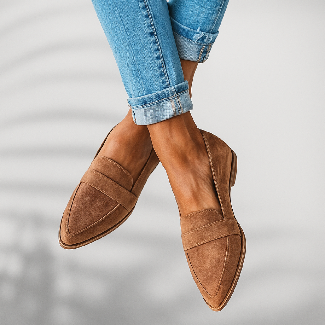 Damen Loafer Schlanke Bequem Zehenfrei