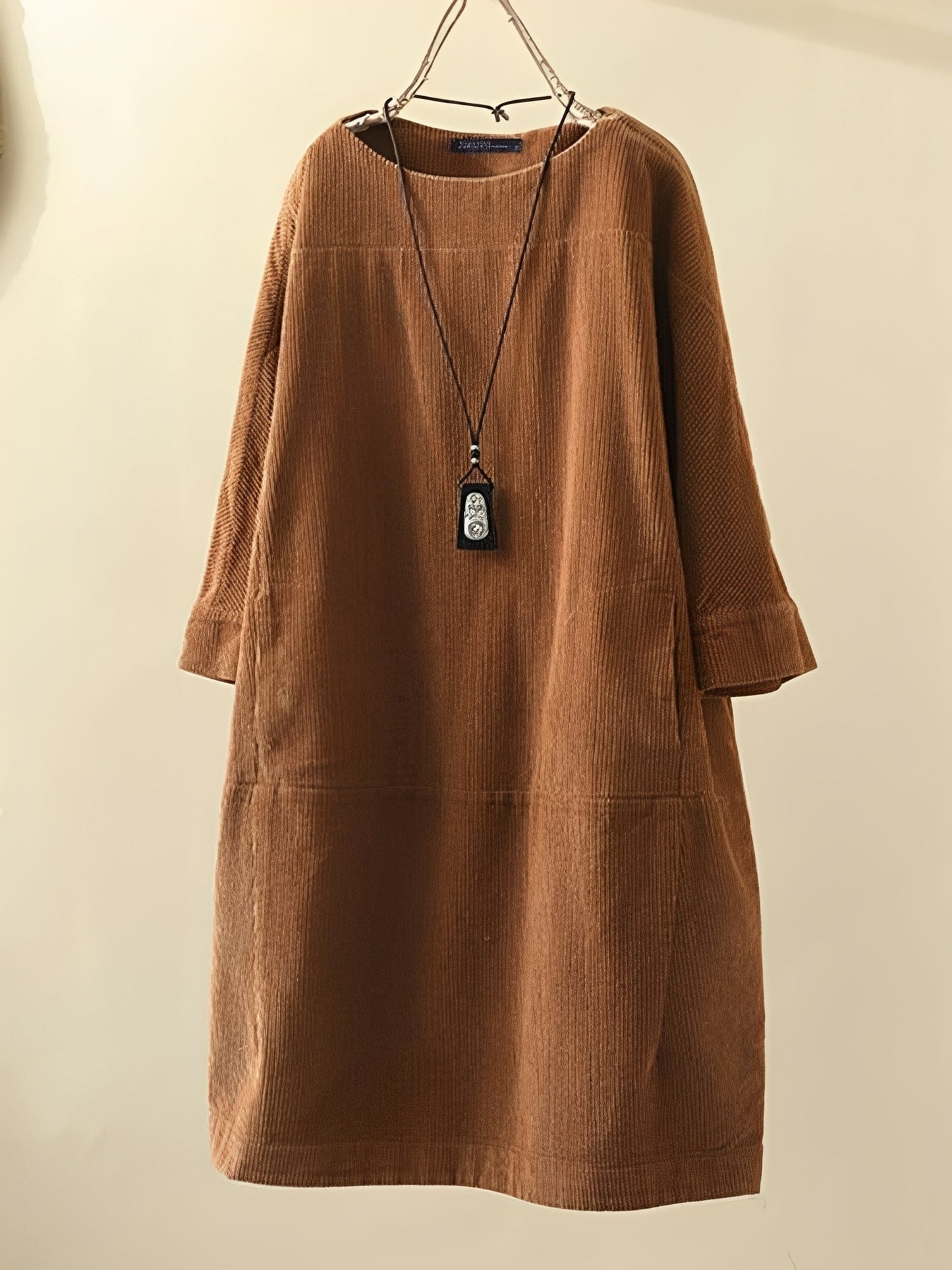 Cordkleid Damen A-Linie Lockeres Sommerkleid