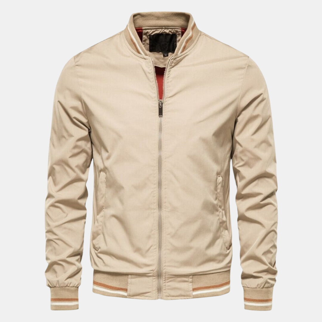 Herren Bomberjacke Stylisch Leder Schwarz
