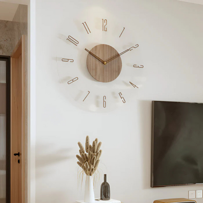 Moderne Wanduhr 30 cm Acryl Holz Design Wohnzimmer