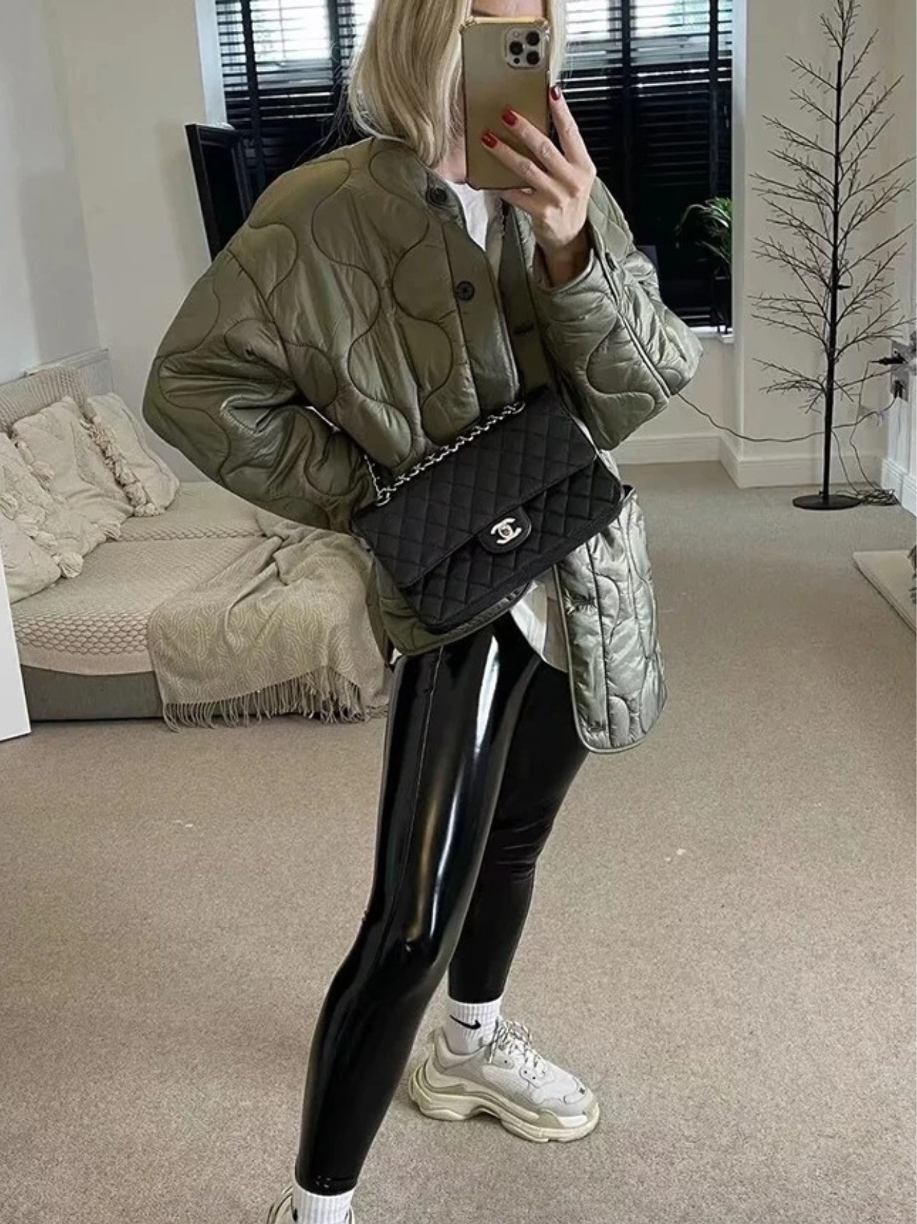 Damen Steppjacke Knopfleiste Freizeitjacke Modern