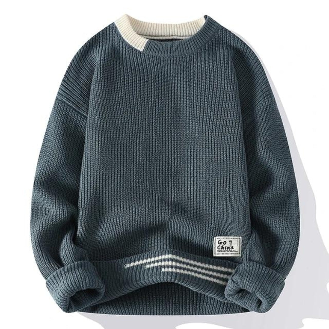 Herren Pullover Weich Strick Warm