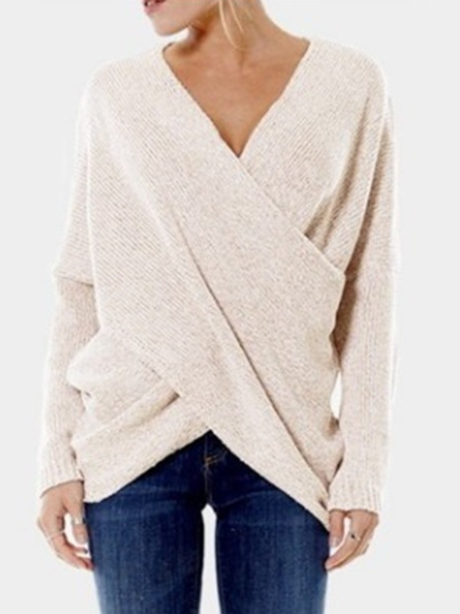Stilvoller V-Ausschnitt Pullover Damen Sexy
