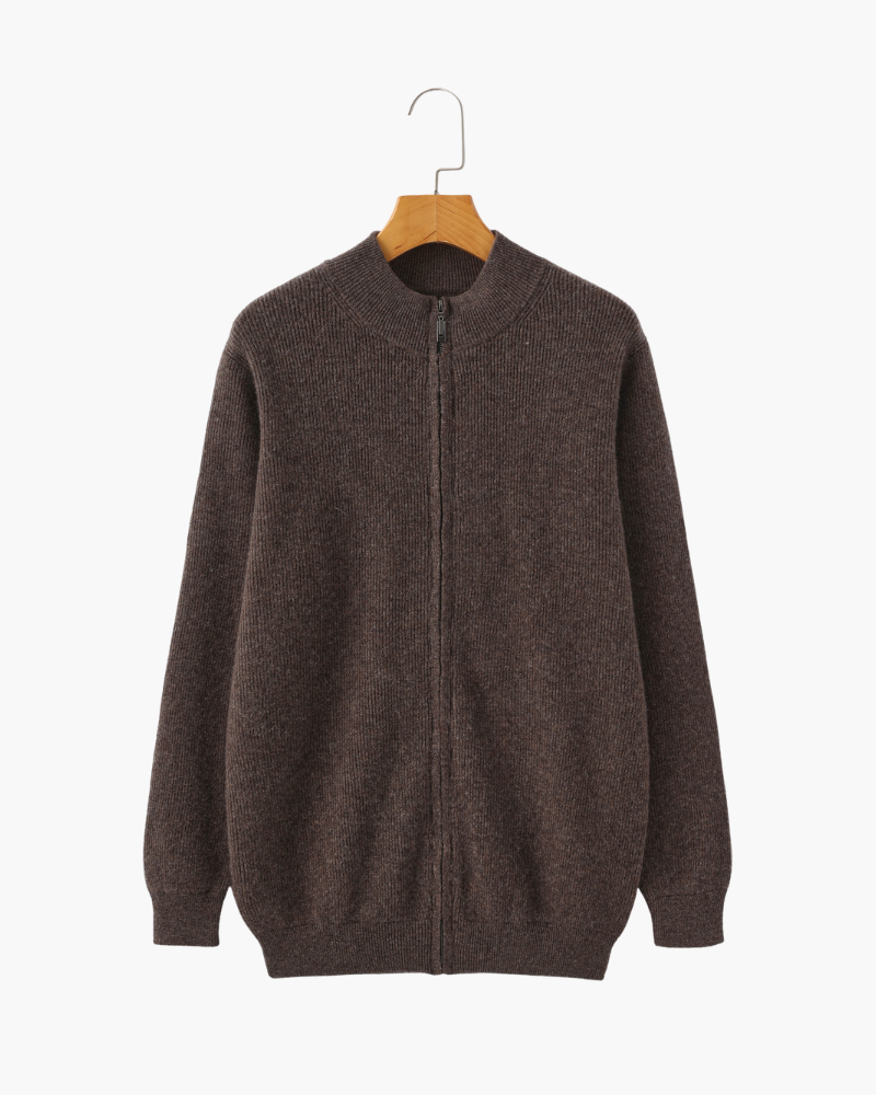 Herren Strickjacke Kaschmir Rippenstrick Modern