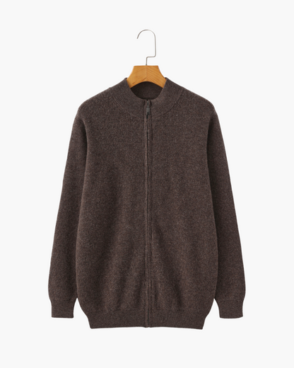 Herren Strickjacke Kaschmir Rippenstrick Modern