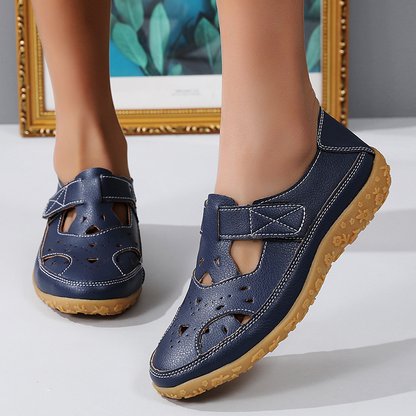 Leichte Sommerschuhe Klettverschluss Lochmuster Damen Schuhe